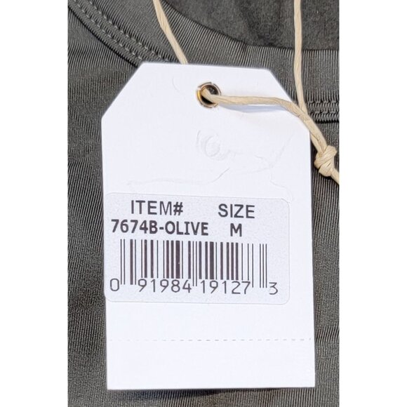 Grace & Emma Bodysuit With Ruffle Sleeves Olive Snap Closure Womens Size M New - Picture 6 of 10